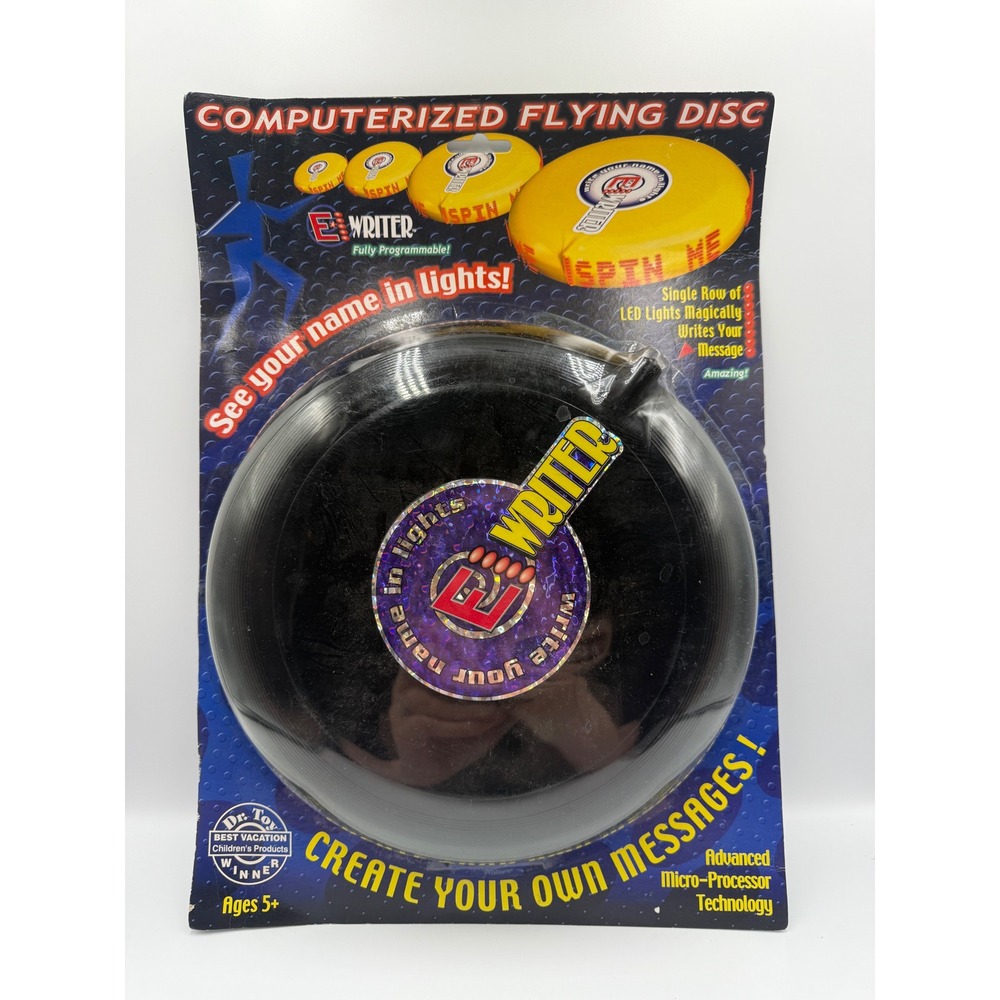 E*Writer Computerized Flying Disc LED Programmable Message Frisbee Black New